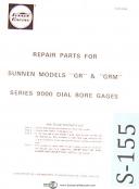 Sunnen-Sunnen Dial Bore gages, GR & GRM, Series 9000, Repair Parts Manual-9000 Series-GR-GRM-01
